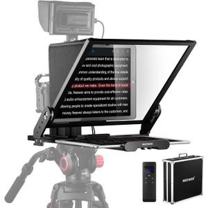 NEEWER Teleprompter X17 II with RT113 Remote/APP Control, 17" HD Beamsplitter All Metal Frame Upgraded Camera Mount QR Plate Compatible with Manfrotto 501PL iPad iPhone, Max Load 44.1Ib, Assembly Free