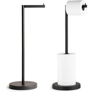 Marmolux Acc - Free Standing Toilet Paper Holder 1pc - Bathroom Storage for 4 Rolls of Tissue Modern Stainless Steel Matte Black Toilet Paper Holder. - Tp Holder Stand