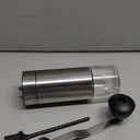 CIRCLE JOY Manual Coffee Grinder with 40 External Adjustable Settings and Ceramic Conical Burr, Portable Stainless Steel Hand Coffee Grinder for Camping, Travel and Espresso (Silver)