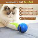 Speedy Tail Cat Toy 2.0, Interactive Cat Ball Toy for Bored Indoor Cats, Automatic Moving Pet Play Ball, Two Speed Adjustment with Replacement Tail