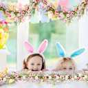 6 Ft Artificial Easter Garland Easter Pink Egg Flower Berry Garland Decorations Spring Flower Garlands with Pastel Eggs and Mixed Twigs for Fireplace Mantel Indoor Outdoor Home Party Door Wall Decor