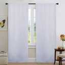 NICETOWN White Blackout Curtain Liners for Window - Noise Reducing Light Blocking Liner for 84 inch Curtains (Set of 2, Each is 27" x 80", Hooks Included, Greyish White)