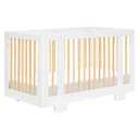 Babyletto Yuzu Convertible All-Stages Bassinet, Midi, Full-Size Crib in White with Natural, Greenguard Gold Certified, Portable & Adjustable with Conversion Kits and Pads Included