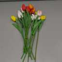 SITUMEIZI Fake Flowers Tulips Artificial Flower 15pcs Real Touch PU 14" for Spring Easter Home Kitchen Wedding Bouquet Bulk Mother's Gift Day Decorations(Assorted Colors,5)