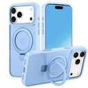 Casehas for iPhone 17 Pro Case 2025,with Magnetic Invisible Stand [Compatible with MagSafe] Shockproof Slim Translucent Anti-Slip Military Drop Protection Cover,Light Blue