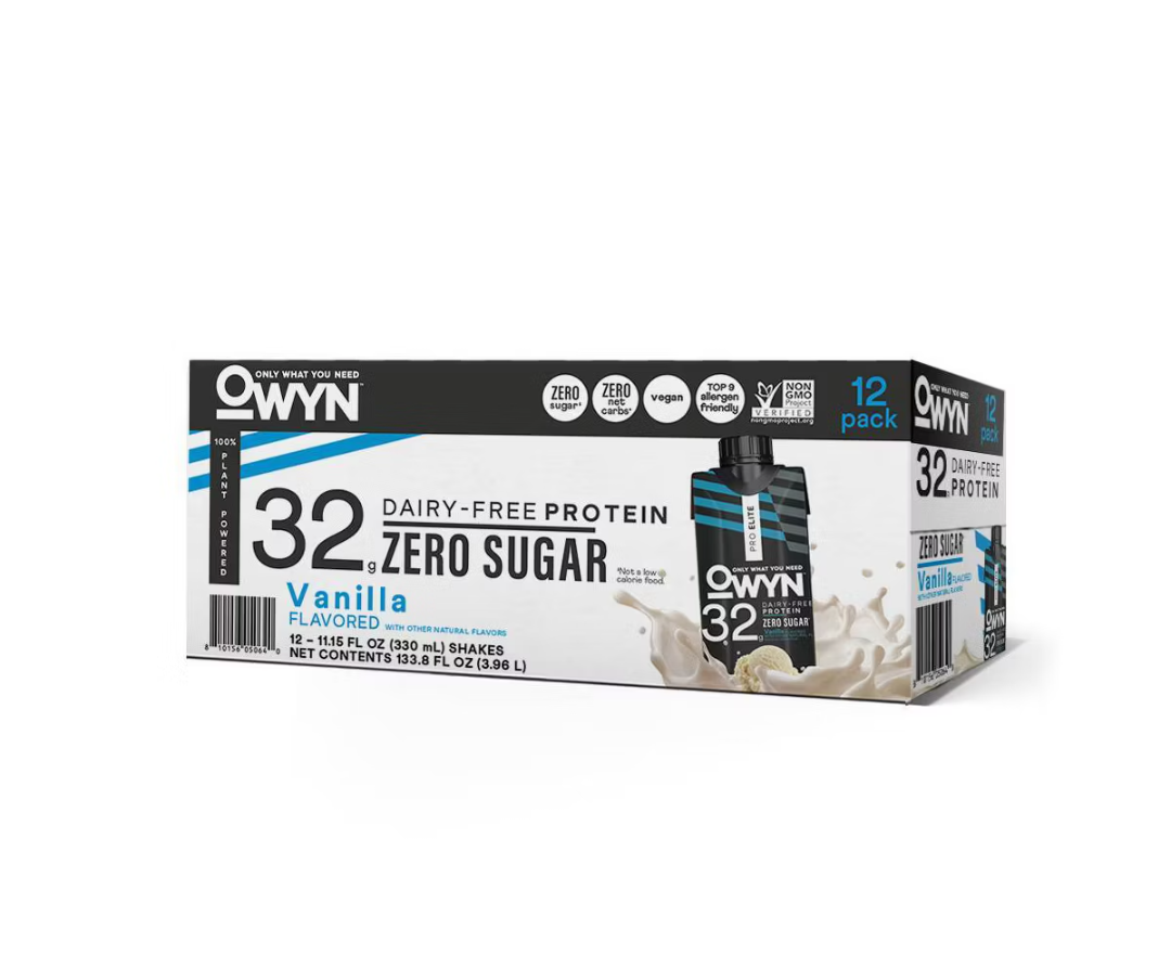 OWYN Vanilla Pro Elite Ready To Drink Protein Shake - 12pk/133.8 fl oz: Certified Gluten-Free, Vegan, Sugar-Free