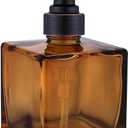 Square Bathroom Soap Dispenser Amber Bottle with Oil Rubbed Bronze Pump, Retangle Cube 8.4 oz Glass Bottles with Stainless Steel Pump Hand Liquid Soap Dispenser Kitchen