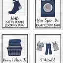 Royal Navy Blue Gray White Retro Vintage Inspirational Laundry Room 70s 80s Music Song Gifts Rustic Modern Farmhouse Country Home Funny Sayings Quotes Unframed 8x10, 8 x 10 Inch
