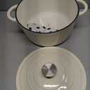 Enameled Cast Iron Dutch Oven - Umite Chef 5QT Pot with Lid & Cotton Potholders - Heavy-Duty Cookware for Bread Baking, Braising, Stews, Roasting(Cream White)