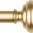 KAMANINA Curtain Rods for Windows 48 to 84 Inches (4-7ft) Heavy Duty Curtain Rods, 7/8 Inch Adjustable Decorative Drapery Rods Set with Modern Finials, Gold