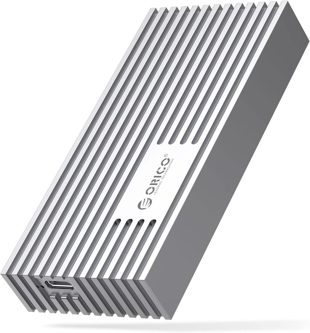 ORICO 40Gbps NVMe SSD Enclosure, M.2 to USB-C Adapter for NVMe M-Key 4TB SSD 2280, Aluminum M2 External SSD Case, Compatible with Thunderbolt 3/4 USB3.2/3.1/3.0/Type-M234-Silver