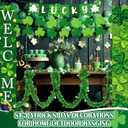 Tegeme St. Patrick's Day Decorations Lucky Porch Sign Banners Hanging 16.4 ft St. Patrick's Day Tinsel Garland Decorations Irish Shamrock Porch Signs Hanging Door Decor for Home Outdoor Party