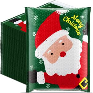 30 Pcs Large Christmas Poly Bubble Mailers 10 x 13 Inch Christmas Padded Envelopes Self Adhesive Retailer Xmas Holiday Shipping Bags for Small Business Gift Packaging (Santa Claus)