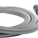 Cen-Tec Systems 10 Ft. Premium Shop Vacuum Extension Hose with 2 tank adapters and 1.25" curved end,120"L x 1.25"W, Silver