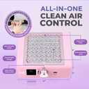 M - DustPro Cordless Rechargeable Nail Dust Collector | 45K RPM Powerful Suction | Ultra-Quiet Brushless Nail Vacuum with Reusable Filter | Professional & Home Salon Use (Pink)