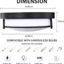 2 Pack Black Flush Mount Ceiling Light, 12 inch 2-Light Modern Light Fixtures Ceiling Mount for Kitchen Living Room Bedroom Hallway Enteryway, E26 Socket, Small