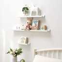 16 Inch Floating Shelves Wall Mounted, Solid Wood Wall Shelves for Decor and Storage, Picture Ledge Shelf for Bedroom/Bathroom/Living Room/Kitchen/Laundry Room, White Color,16*4*1.5, 1 Pack