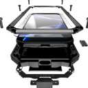 Lunivop Compatible with iPhone 17 Pro max Case Heavy Duty Protection Dustproof Built in Screen Protector Rugged Stand 360 Full Body Military Grade Metal Bumper Phone Cases (Black 2025)