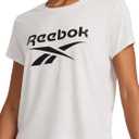Reebok Women's Crewneck T-Shirt, Standard Fit, Lightweight Stretch Poly Soft Jersey Fab (Large)