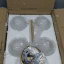 4-Light Bathroom Light Fixtures, 27" Brushed Gold Vanity Lights for Bathroom with Ribbed Frosted Clear Tulip Glass Shade, Vintage Bathroom Vanity Lighting Fixtures Over Mirror for Living Room Hallway