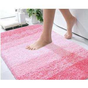 OLANLY Bathroom Rugs Mat 30x20, Extra Soft Absorbent Microfiber Bath Rugs, Rubber Backing, Quick Dry, Machine Washable Bath Mats for Bathroom Floor, Tub and Shower, Home Decor Accessories, Pink