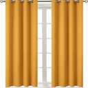BGment Room Darkening Curtains 45 Inches Long - Grommet Thermal Insulated Drapes Window Treatment Curtains for Bedroom, 2 Panels, 52 x 45 Inch, Mustard Yellow
