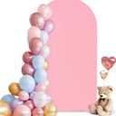 HEMMOTOP Pink Wedding Arch Backdrop Cover 7.2 ft, Spandex Arch Covers Stretchy Backdrop for Balloon, Birthday Party, Baby Shower, Banquet Arch Decoratio (Light Pink, 7.2 ft)
