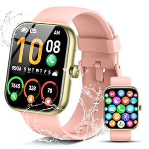 Smart Watch for Men Women, 1.96" HD Fitness Tracker Running Watch (Answer/Make Call), IP68 Waterproof,Pedometer, Sleep/Step/Activity/Heart Rate Monitor,110+ Sport Mode Smartwatch for iOS Android Phone (Black)