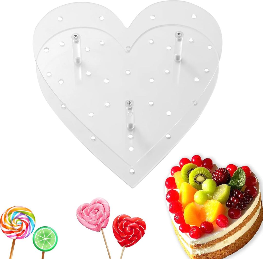 Cake Pop Stand, Acrylic Cake Pop Display Stand,17 Hole for Displaying Sweets, Cake Pops, and Lollipops at Parties Weddings, Baby Showers, Birthday, Party and Events Heart-shaped