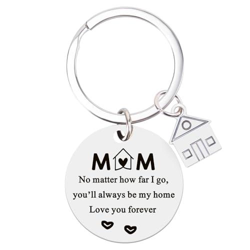 3 x Haukea Mom Birthday Gifts Mother's Day Gifts for Mom from Daughter Son Sunflower Keychain Christmas Gift Mother Keyring (Mom4)