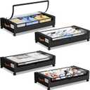 Yecaye 4 Pack Under Bed Storage with Wheels, Under Bed Storage Containers with Lids, Large Under Bed Rolling Storage with Clear Window & Label, Rolling Drawers for Clothes, Blankets, Books (Black)