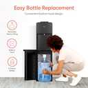 Brio 130 Series Bottom Load Water Cooler Dispenser for 5 Gallon Bottles, Hot, Room & Cold, Great for Home or Office, Child Safety Lock, Empty Bottle Alert, Energy Star 3.0, Black