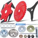 Steel Trimmer Head &9" x 36 Teeth Carbide Tipped Blades &10" x 3 Teeth Carbon Steel Brush Cutter Blades with 2 Different Adapter Kits