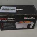 Mueller UltraToast Full Stainless Steel Toaster 4 Slice, Long Extra-Wide Slots for Bagels and Waffles, 6 Browning Levels, LED Display, Cancel/Defrost/Reheat Functions & Removable Tray, Kitchen Gadgets