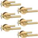 Asidrama 6 Pack Champagne Bronze Privacy Door Handles, Door Lever with Door Knobs Indoor for Bedroom or Bathroom, Heavy Duty Door Handles Interior with Locks for Left Right Sided Doors