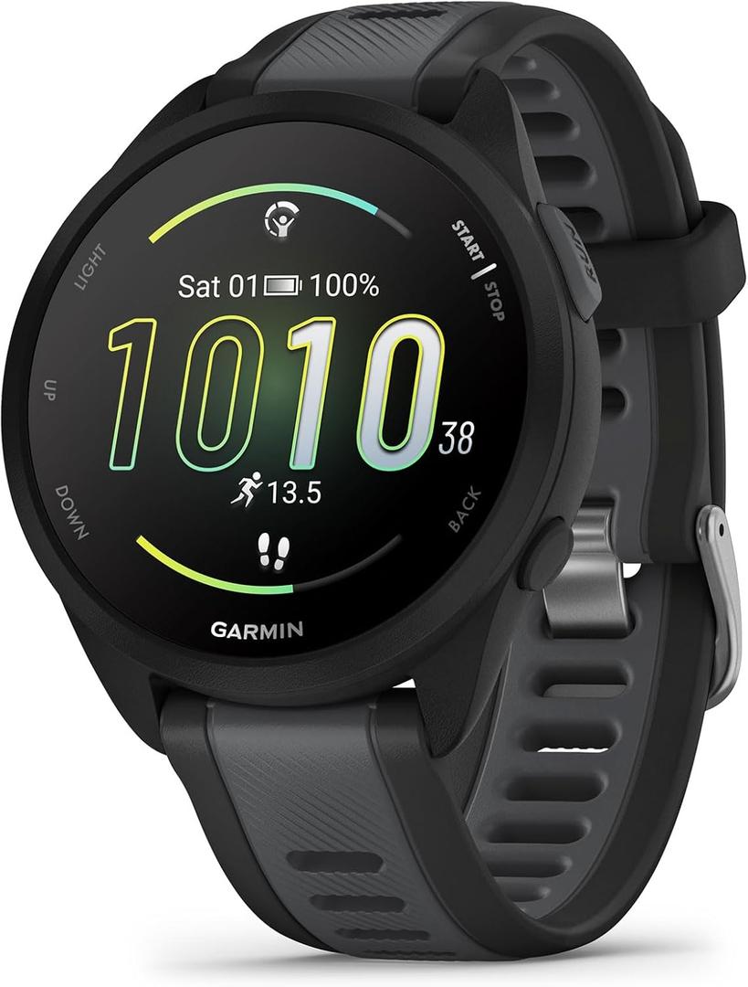 Garmin Forerunner 165 Music, Running Smartwatch, Colorful AMOLED Display, Training Metrics and Recovery Insights, Music on Your Wrist, Black