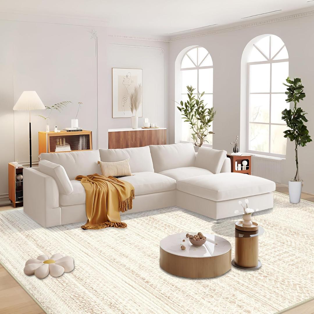 Large Living Room Area Rug 9x12, Machine Washable Vintage Boho Moroccan Rugs Geometric Neutral Rug Non-Shedding Low Pile Distressed Farmhouse Carpet for Bedroom Dining Table Office(9'x12',Ivory Beige) Large Living Room Area Rug 9x12, Machine Washable Vintage Boho Moroccan Rugs Geometric Neutral Rug Non-Shedding Low Pile Distressed Farmhouse Carpet for Bedroom Dining Table Office(9'x12',Ivory Beige)