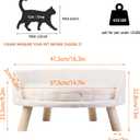 BingoPaw Elevated Pet Bed,Nordic Cat Stool with Cozy Pad Waterproof,Doggie Chair with Sturdy Wood Legs for Small Dog Kitten