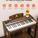 Vangoa Kids Piano Keyboard, 37 Keys Digital Piano for Kids, Music Educational Instrument Toy, Wood Piano for Girls and Boys, Dark Brown, 22*18*11.8inch