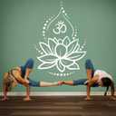 Lotus Vinyl Wall Decals Om Sign Yoga Meditating Decal Murals Removable Art Room Decor Flower LC262 (White, Large 22X31.5inch)