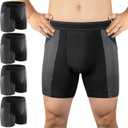Carer Incontinence Underwear for Men Washable Mens Incontinence Underwear for Bladder Leak Protection 80ML Reusable Leak Proof Underwear for Men Urinary Incontinence Boxer Shorts (4 Black, 3XL)