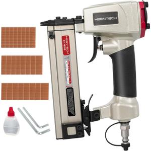 KEENTECH Pneumatic Pin Nailer 23 Gauge, Pin Nail6Gun with 2160pcs 5/32" to 1" Pin Nails, Headless Air Micro Pinner with Exceptionally Low Jam Rate for Cabinets, Interior Decoration, Windows, Crafts (Silver)