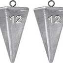 Pyramid Sinkers Fishing Weights, Saltwater Fishing Sinkers for Surf Fishing Gear Tackle - 1oz, 2oz, 3oz