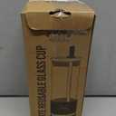 Pandaloo Glass Cups With Lids and Straws -20 Fl Oz- Perfect Size Iced Coffee Cup - Smoothie Cup With Bamboo Lid and On the go Lid - Glass Tumbler With Straw (1 Count (Pack of 1), Lilac Rhapsody)