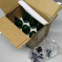 6 Pack 4oz Green Glass Bottles with Glass Eye Droppers for Essential Oils, Perfumes & Lab Chemicals (Brush, Funnels, 2 Extra Droppers, 12 Pcs Labels & Measuring Cup Included)