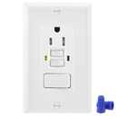 GFCI Outlet, Tamper Resistant GFCI Receptacle with Combination Switch, ETL Listed, Back &Side Wire, White (TR15Amp)