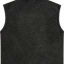 SOLY HUX Men's Graphic Tank Top Oversized Crew Neck Sleeveless Loose Fit Vintage Summer Tops Shirts (Black, M)