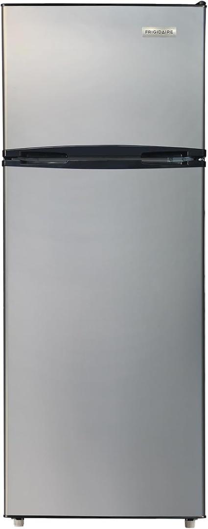 Frigidaire 2 Door Apartment Size Refrigerator with Freezer, 7.5 cu ft, Retro, Silver, Platinum