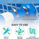 BOXOB 8pcs Pool Vacuum Hose Adapter Kit, Blue Pool Skimmer Hose Connector Fittings with Clamps Parts Compatible with Intex Above Ground Swimming Pool Pumps Accessories