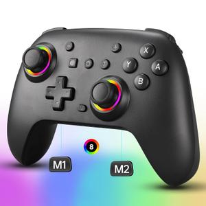 vaomon PC Controllers for Gaming Compatible with Switch Controller/Switch Lite/OLED, Wireless Switch Controllers Work with iOS/Android/PC with RGB Light, Programmable, TURBO & Wakeup